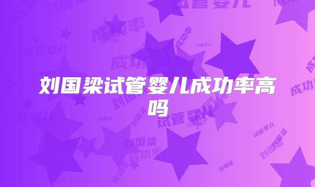 刘国梁试管婴儿成功率高吗