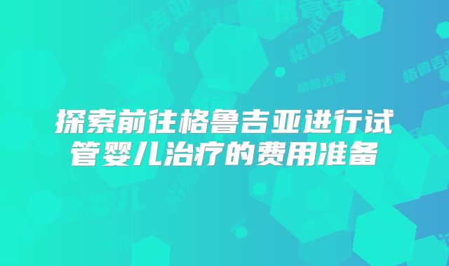 探索前往格鲁吉亚进行试管婴儿治疗的费用准备