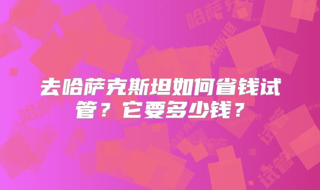 去哈萨克斯坦如何省钱试管？它要多少钱？