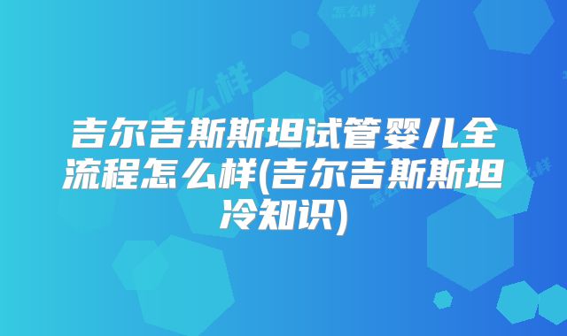 吉尔吉斯斯坦试管婴儿全流程怎么样(吉尔吉斯斯坦冷知识)