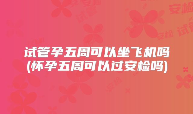 试管孕五周可以坐飞机吗(怀孕五周可以过安检吗)