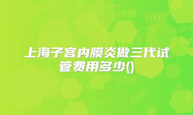 上海子宫内膜炎做三代试管费用多少()