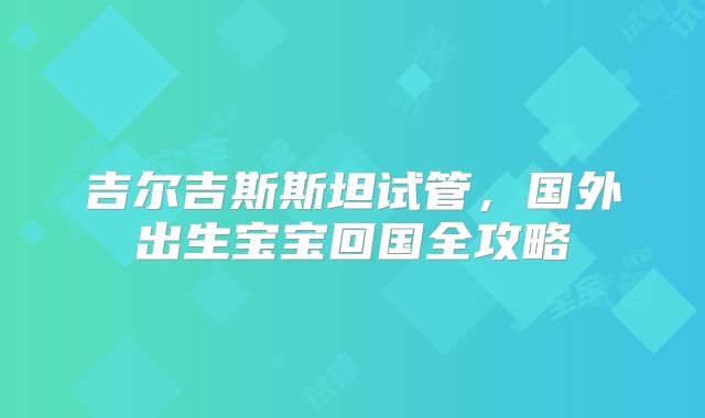 吉尔吉斯斯坦试管，国外出生宝宝回国全攻略
