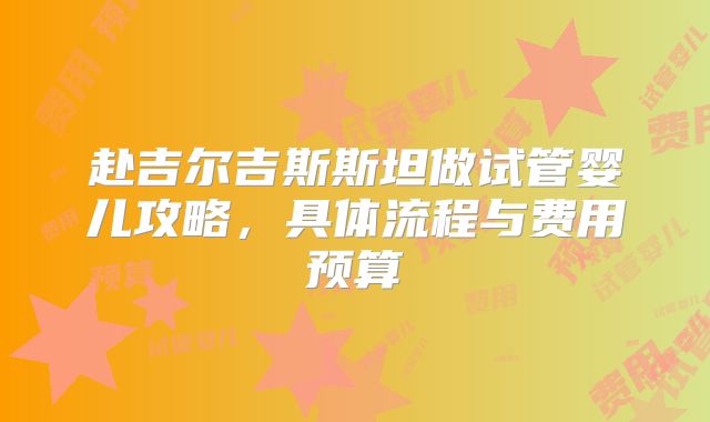 赴吉尔吉斯斯坦做试管婴儿攻略,具体流程与费用预算