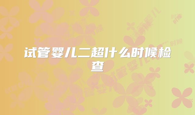 试管婴儿二超什么时候检查