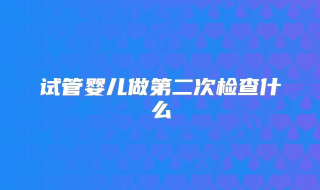 试管婴儿做第二次检查什么