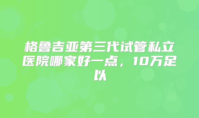 格鲁吉亚第三代试管私立医院哪家好一点，10万足以