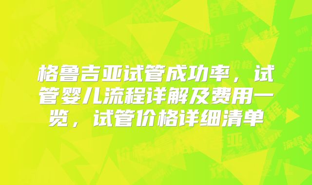 格鲁吉亚试管成功率，试管婴儿流程详解及费用一览，试管价格详细清单