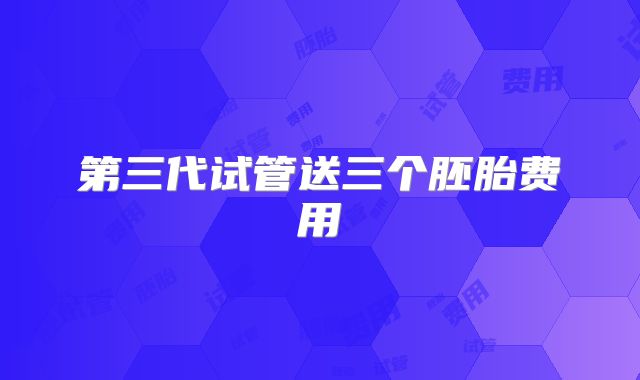 第三代试管送三个胚胎费用