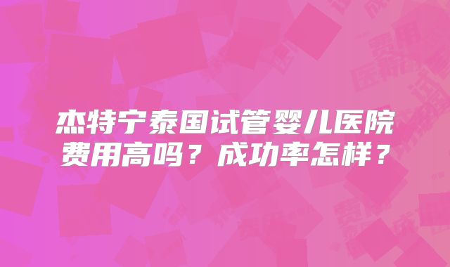 杰特宁泰国试管婴儿医院费用高吗?成功率怎样?