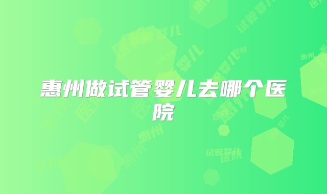 惠州做试管婴儿去哪个医院