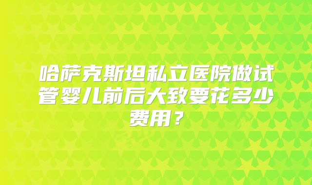 哈萨克斯坦私立医院做试管婴儿前后大致要花多少费用?