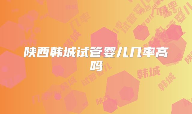 陕西韩城试管婴儿几率高吗