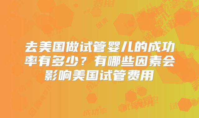 去美国做试管婴儿的成功率有多少?有哪些因素会影响美国试管费用