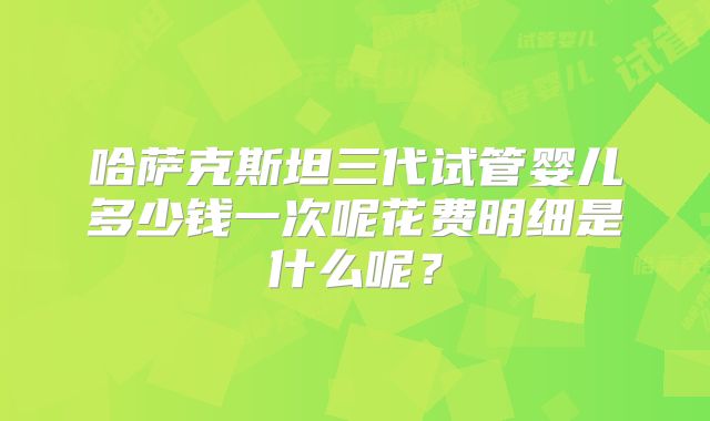 哈萨克斯坦三代试管婴儿多少钱一次呢花费明细是什么呢?