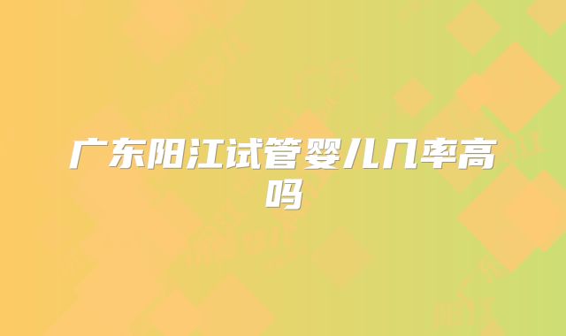 广东阳江试管婴儿几率高吗