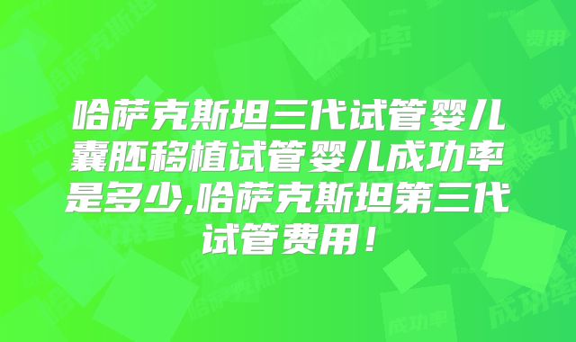 哈萨克斯坦三代试管婴儿囊胚移植试管婴儿成功率是多少,哈萨克斯坦第三代试管费用！