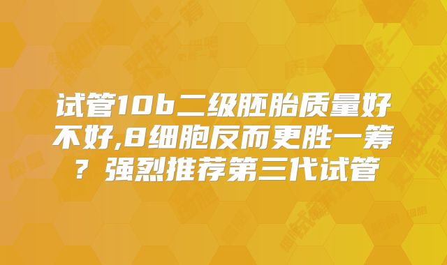 试管10b二级胚胎质量好不好,8细胞反而更胜一筹?强烈推荐第三代试管