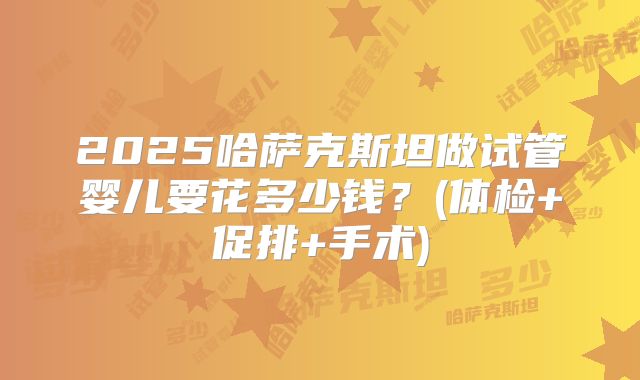 2025哈萨克斯坦做试管婴儿要花多少钱？(体检+促排+手术)