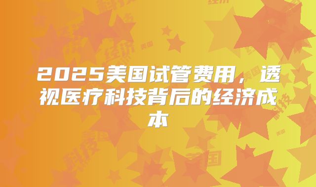 2025美国试管费用,透视医疗科技背后的经济成本