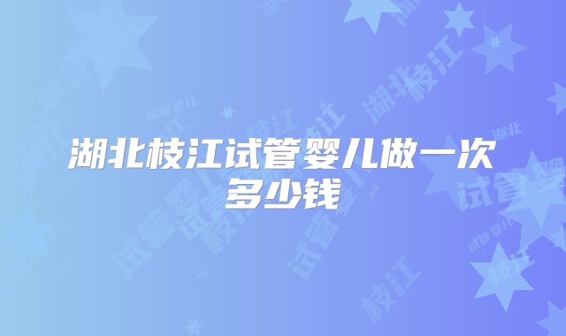 湖北枝江试管婴儿做一次多少钱