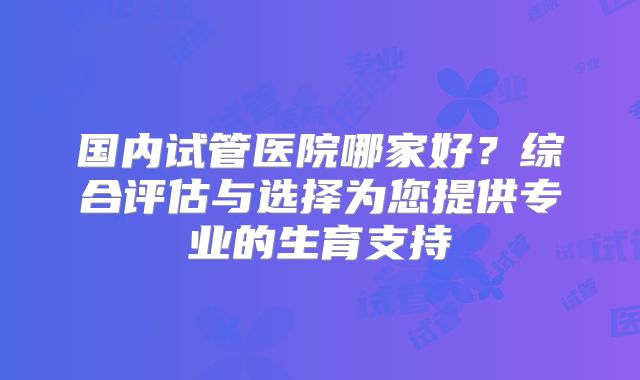 国内试管医院哪家好？综合评估与选择为您提供专业的生育支持