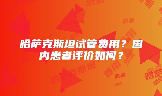 哈萨克斯坦试管费用？国内患者评价如何？