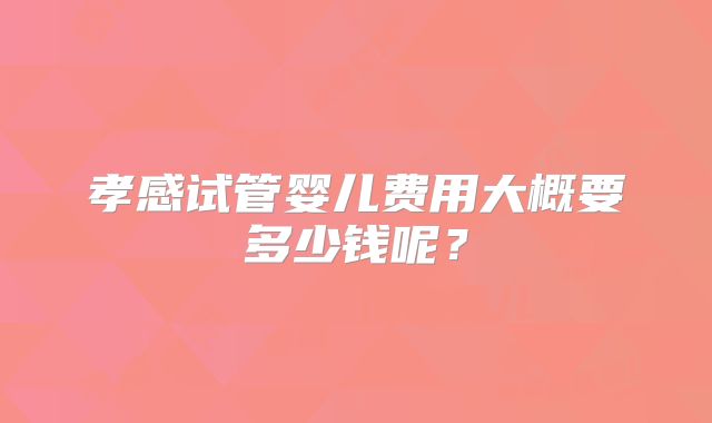 孝感试管婴儿费用大概要多少钱呢?