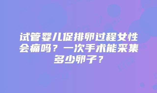 试管婴儿促排卵过程女性会痛吗?一次手术能采集多少卵子?