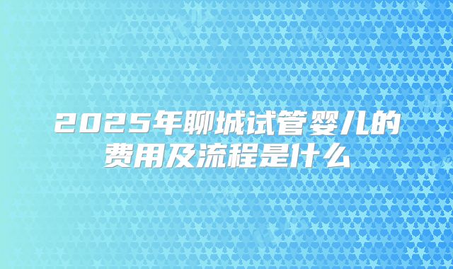 2025年聊城试管婴儿的费用及流程是什么