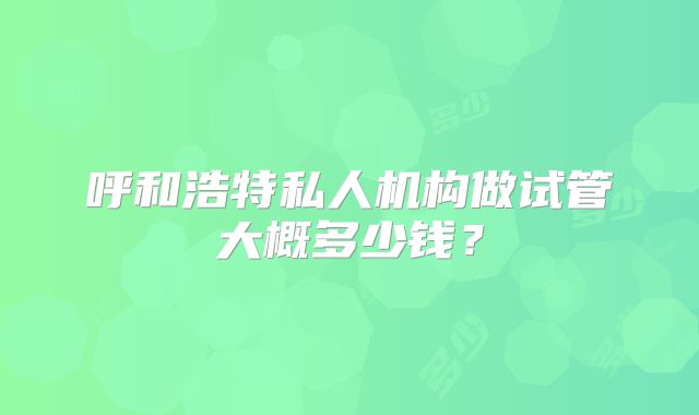 呼和浩特私人机构做试管大概多少钱？