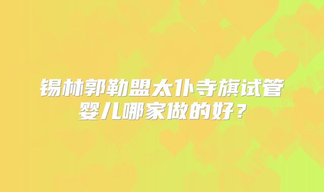 锡林郭勒盟太仆寺旗试管婴儿哪家做的好？