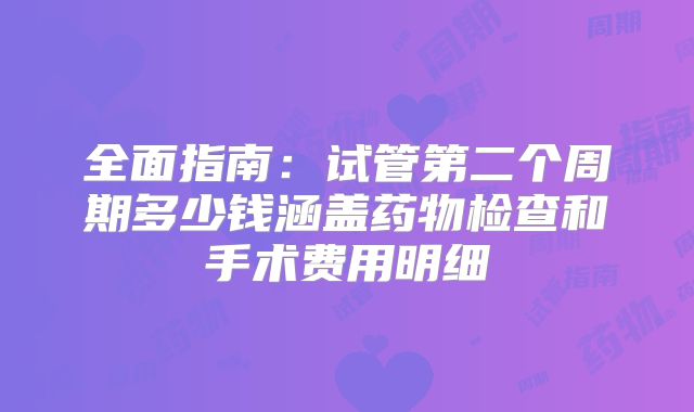 全面指南:试管第二个周期多少钱涵盖药物检查和手术费用明细