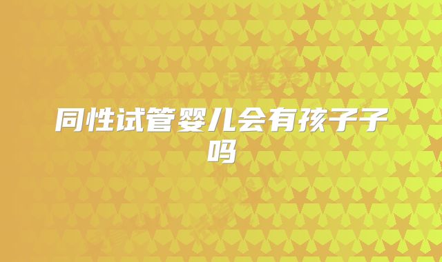 同性试管婴儿会有孩子子吗