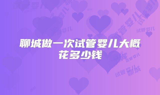 聊城做一次试管婴儿大概花多少钱