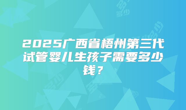 2025广西省梧州第三代试管婴儿生孩子需要多少钱?