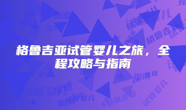 格鲁吉亚试管婴儿之旅，全程攻略与指南