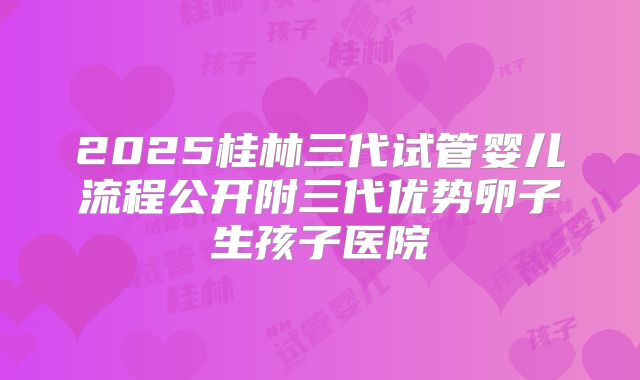 2025桂林三代试管婴儿流程公开附三代优势卵子生孩子医院