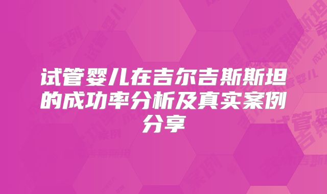 试管婴儿在吉尔吉斯斯坦的成功率分析及真实案例分享