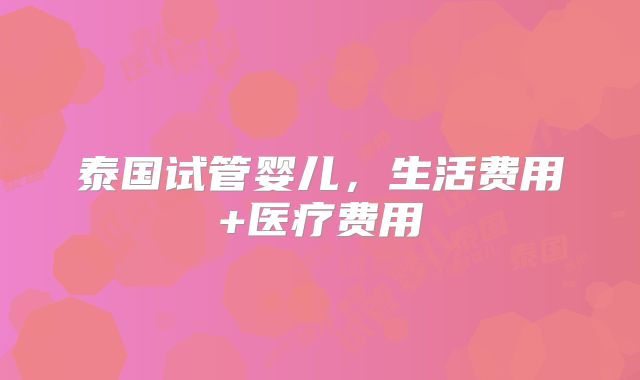 泰国试管婴儿,生活费用+医疗费用