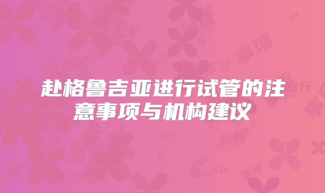 赴格鲁吉亚进行试管的注意事项与机构建议
