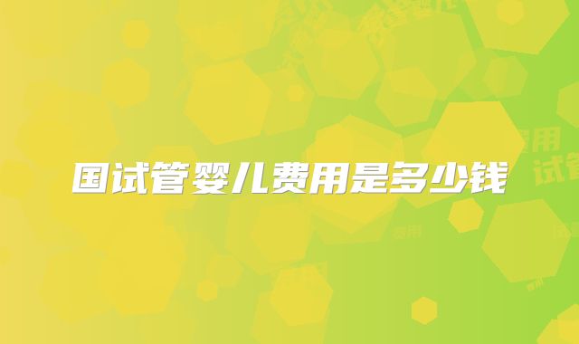 国试管婴儿费用是多少钱