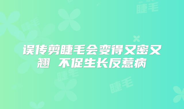 误传剪睫毛会变得又密又翘 不促生长反惹病