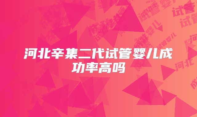 河北辛集二代试管婴儿成功率高吗