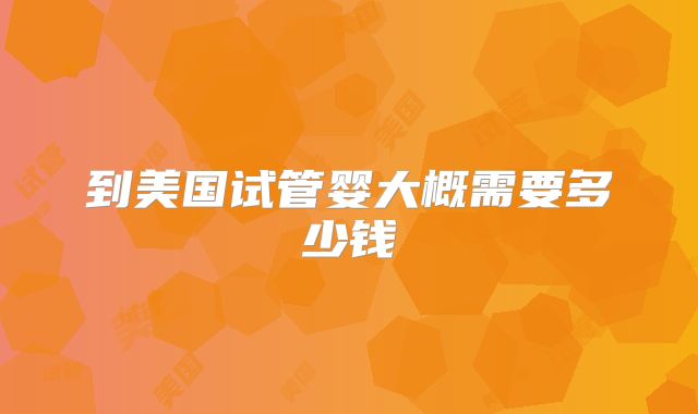 到美国试管婴大概需要多少钱