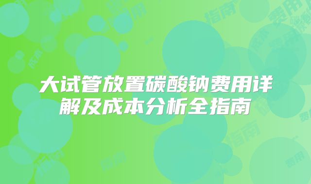 大试管放置碳酸钠费用详解及成本分析全指南