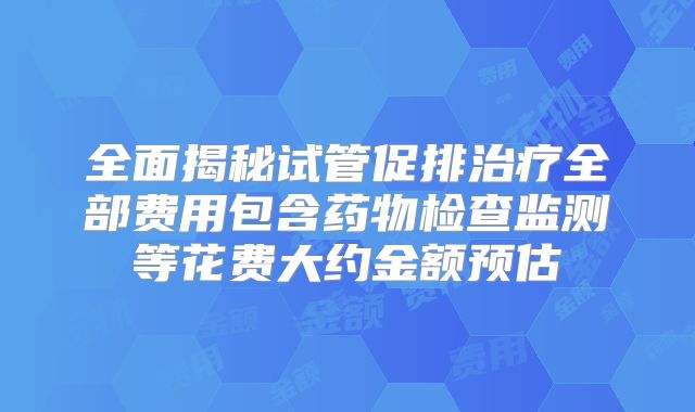 全面揭秘试管促排治疗全部费用包含药物检查监测等花费大约金额预估
