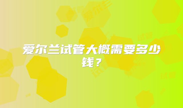 爱尔兰试管大概需要多少钱?