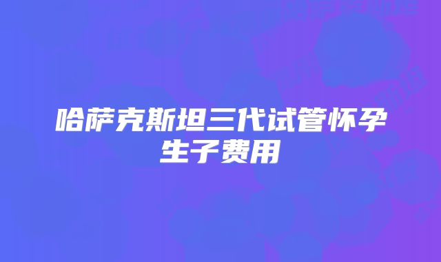 哈萨克斯坦三代试管怀孕生子费用