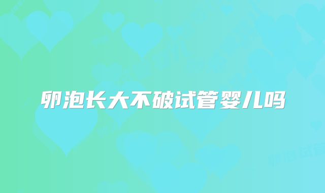 卵泡长大不破试管婴儿吗